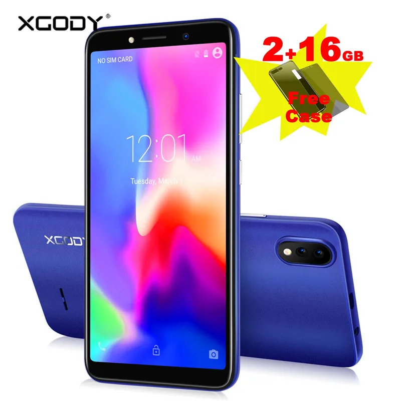 XGODY New 3G Mobile Phone 18:9 5.5 inch MTK6580 Quad Core 2GB RAM 16GB ROM 5MP Cameras Android 8.1 Smartphone XGODY New 3G Mobile Phone 18:9 5.5 inch MTK6580 Quad Core 2GB RAM 16GB ROM 5MP Cameras Android 8.1 Smartphone