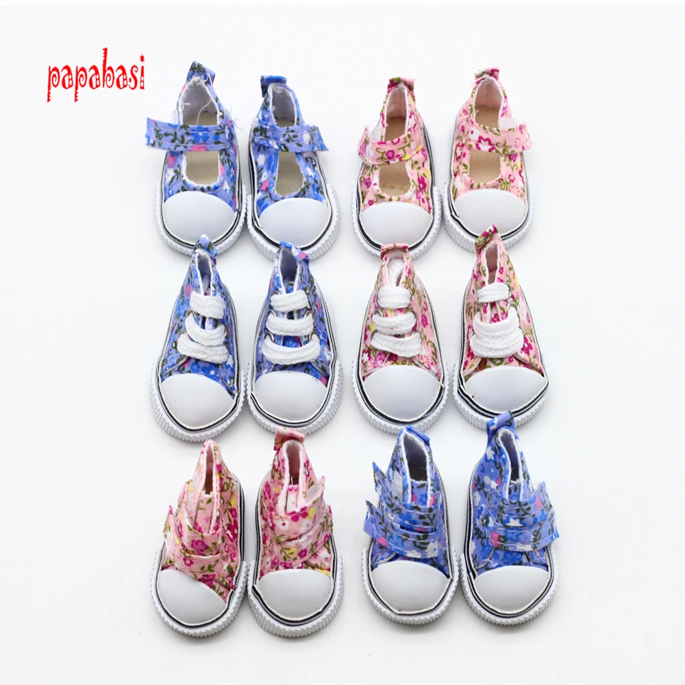 

Papabasi 1pair 5CM Canvas Doll Shoes for 1/6 Scale Dolls,Lovely BJD Doll Boots for Russian Doll Accessories Free Shipping