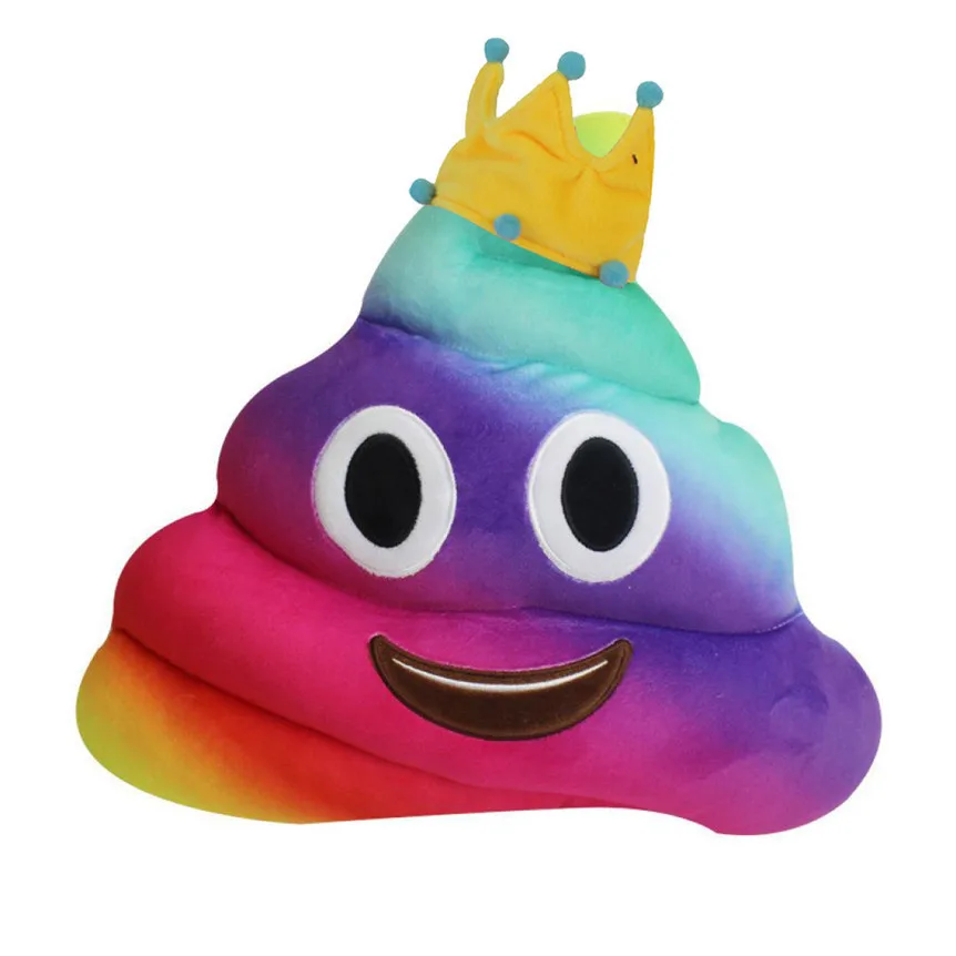 New Amusing Emoji Emoticon Cushion Crown Poo Shape Pillow Doll Toy Gift