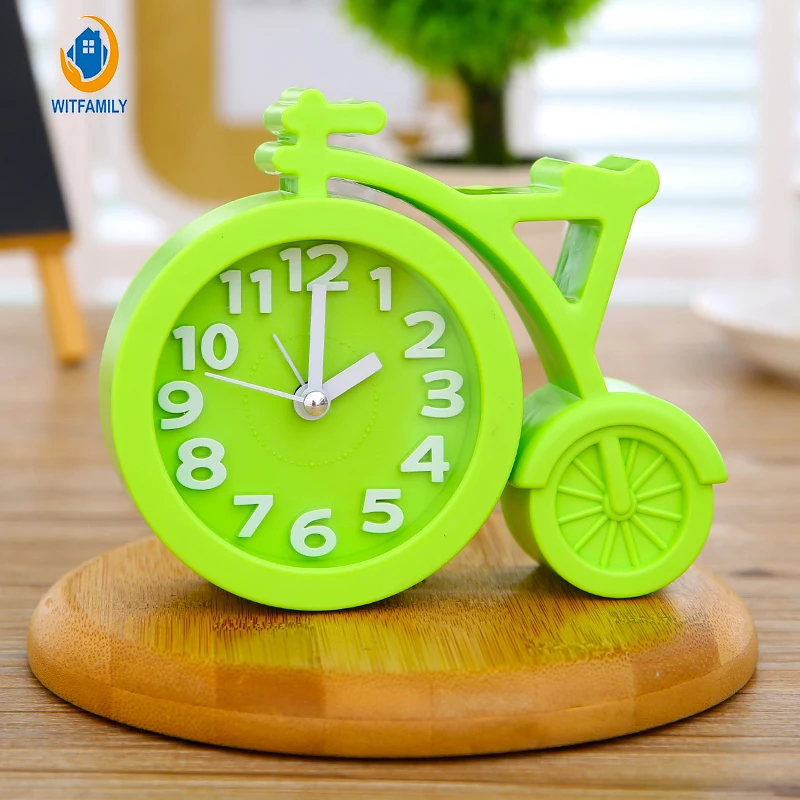 2017 Digital Alarm Clocks Candy colors Creat Portable Mute clock Bicycle Moon style Desktop Table Bed watch gifts favor for kids