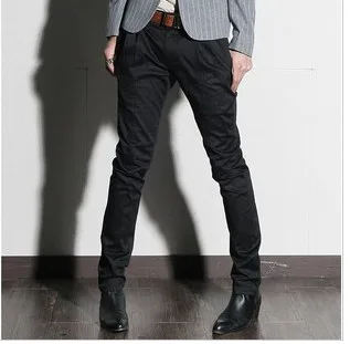 Горячая Весна и осень новая мода Для мужчин обтягивающие штаны конус Штаны загрузки вырезать джинсы зауженные повседневные брюки костюмы для парикмахеров