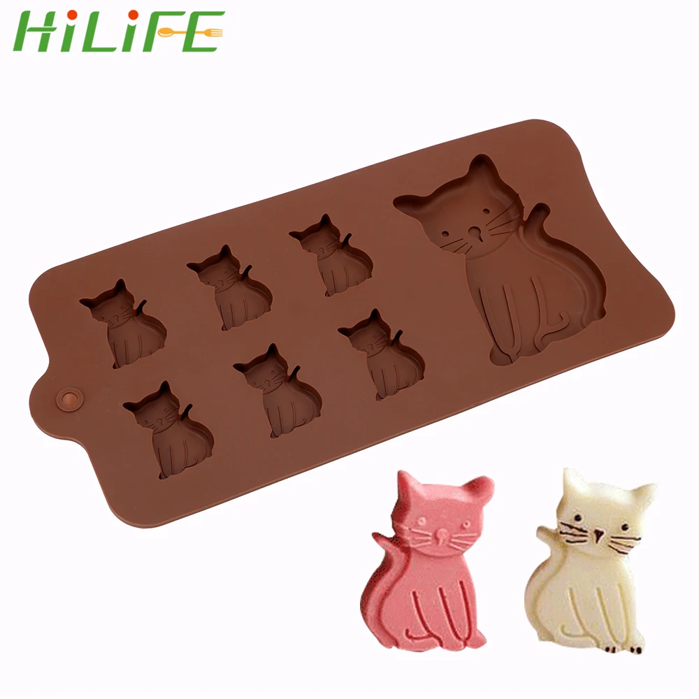 

HILIFE Chocolate Candy Sugar Mold Cat Shape Cake Decorating Bakeware Silicone Cake Fondant Jelly Biscuit Mold Baking Tools