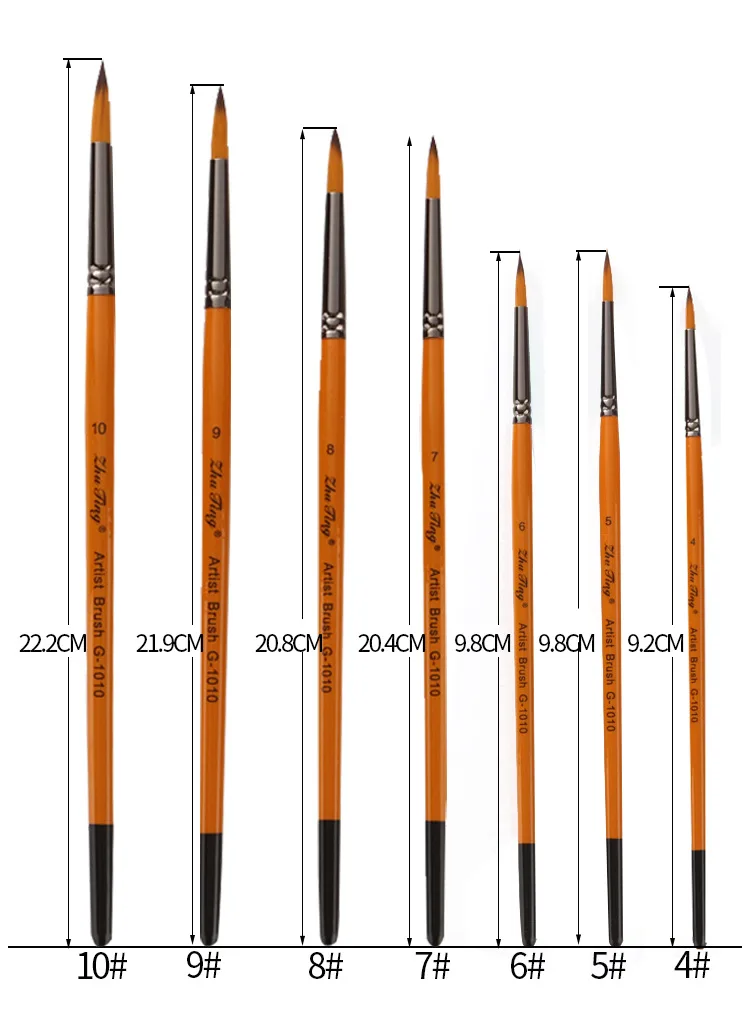 1cs нейлоновые волосы коричневые деревянные ручки набор кистей для рисования профессиональная кисть акварель масляная краска принадлежности художественные Кисти