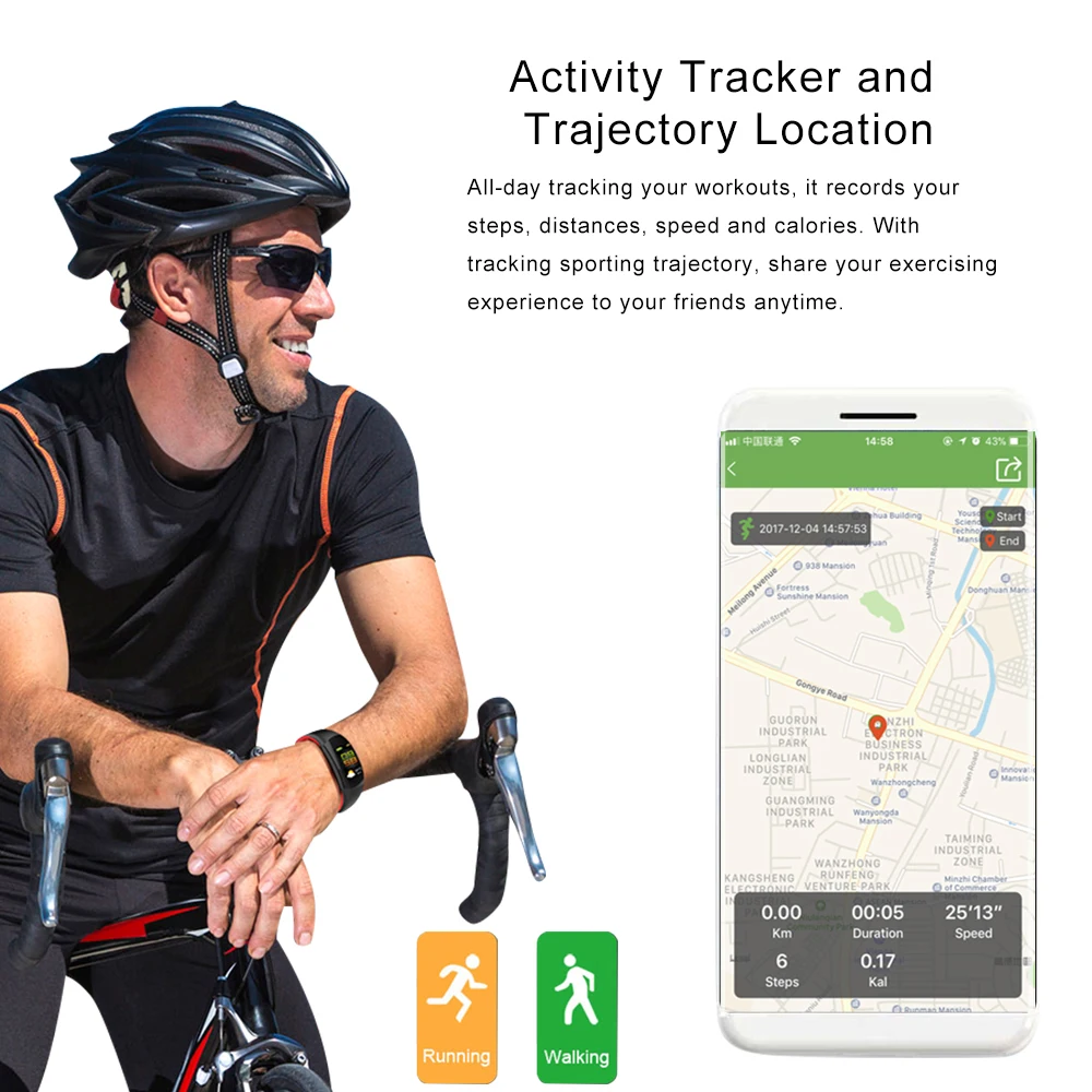 LEMFO LT02 Smart Wristband Color LCD Fitness Bracelet Heart Rate Monitor Fitness Bracelet IP68 Waterproof Pedometer Smart Band  