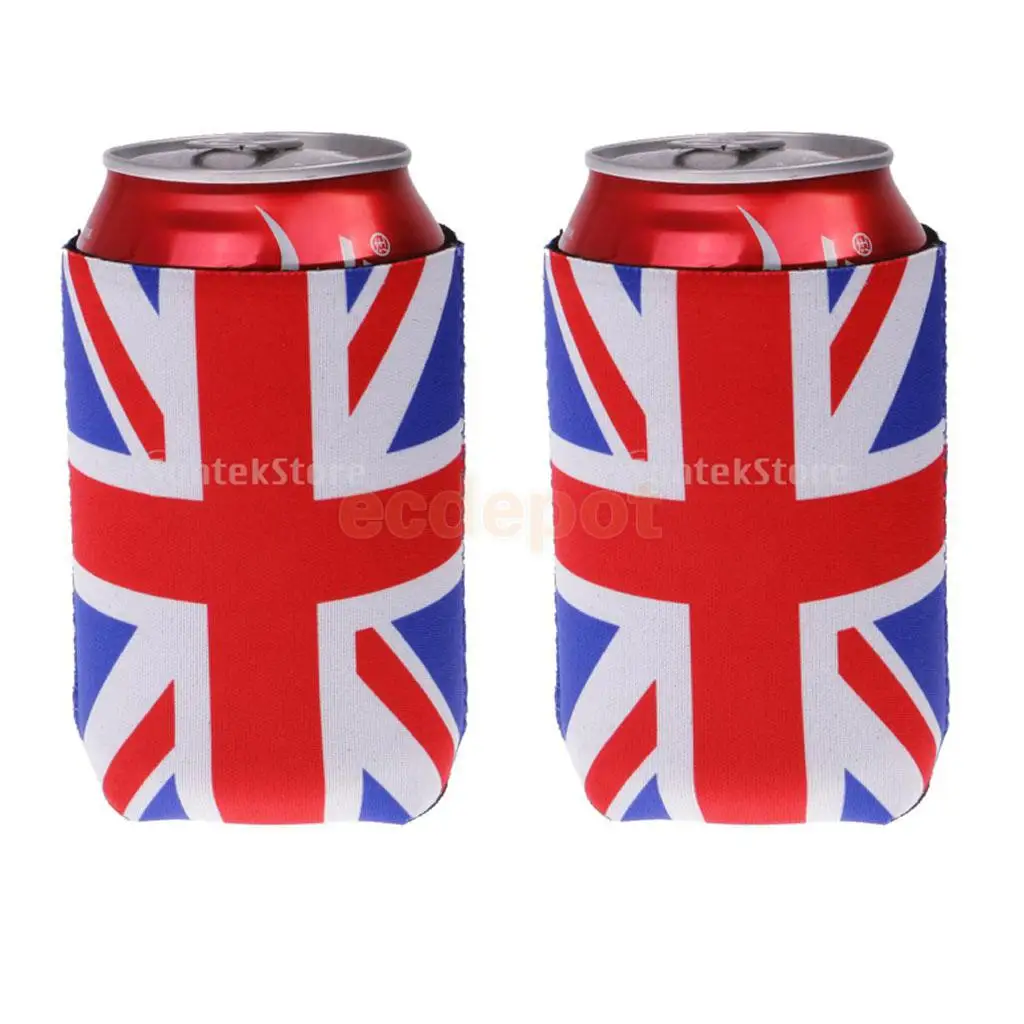 Buy 1 pair Union Jack Britain UK Flag Stubby Beer Tin