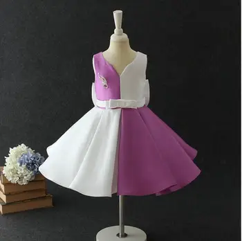 

2018 Baby Girls Boutique Back Bow Flower Dresses, Princess Kids Elegant Ball Party Clothing 6 pcs/lot,Wholesale