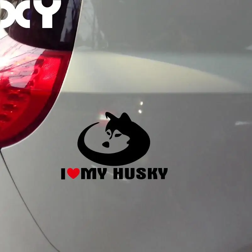 Виниловая наклейка I LOVE MY HUSKY наклейки для собак Peugeot Volkswagen Polo Fabia и так далее