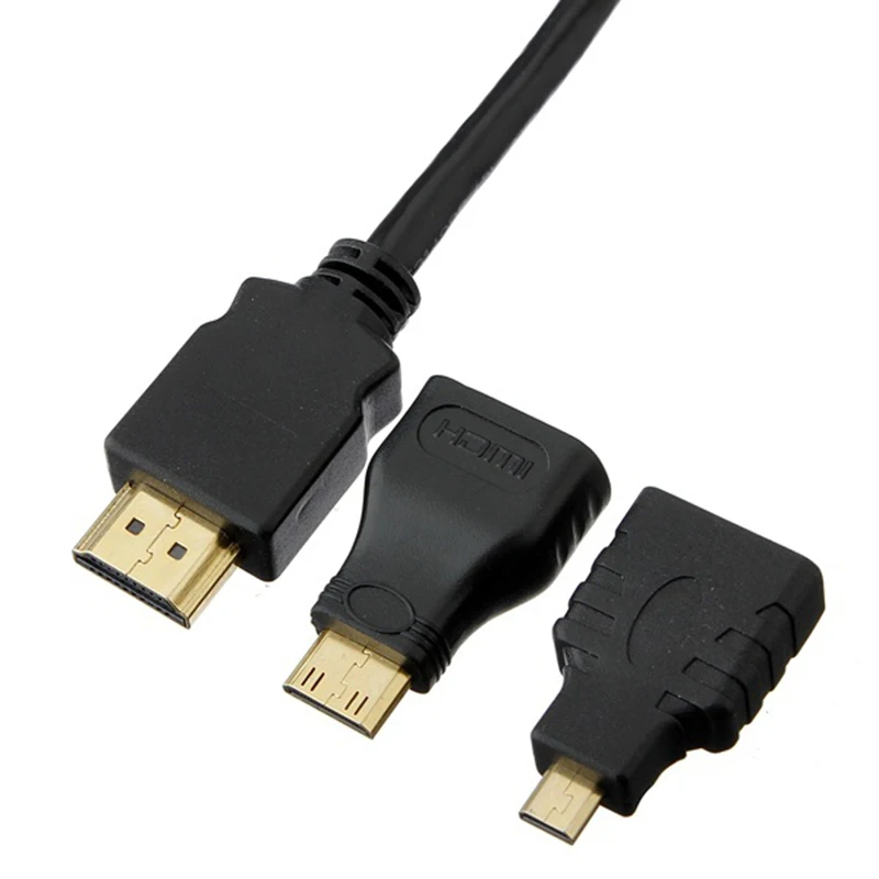 HDMI 3 в 1 HD высокоскоростной к Mini/Micro адаптер Кабели для Мобильный телефон ПК ТВ