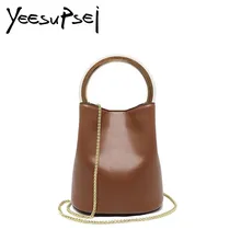 EsMussSein модная сумка на плечо с круглым кольцом, деревянная сумка с ручкой, женская сумка-ведро, известная дизайнерская индивидуальная маленькая сумка-мессенджер