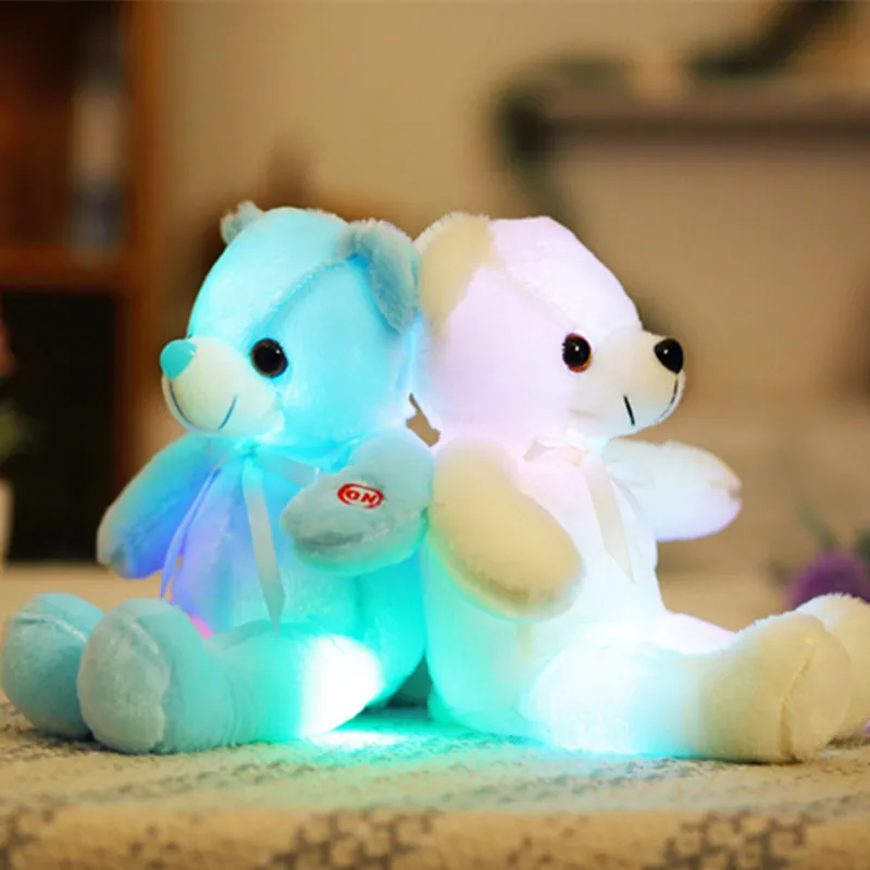1pc 32cm peluche Animal lumineux jouets en peluche ours en peluche ours en peluche bébé dormir jouet cadeau d'anniversaire pour enfant