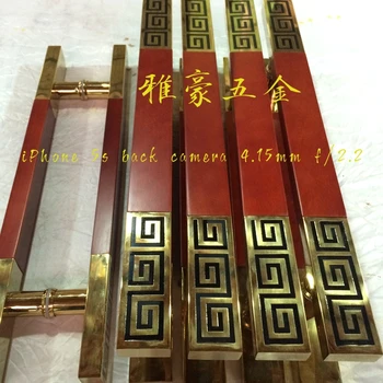 

Chinese antique door handle glass door handle Chinese wooden handle large handle log