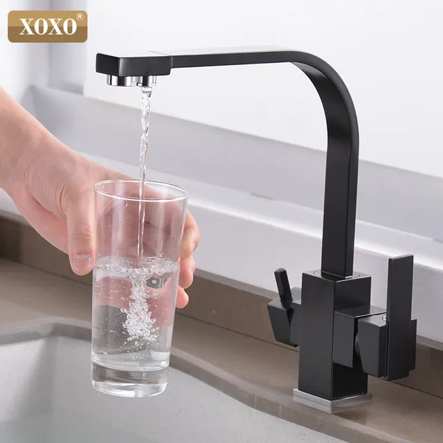 Special Offers XOXO Filter Kitchen Faucet Drinking Water Single Hole Black Hot and cold Pure Water Sinks Deck Mounted  Mixer Tap 81058         