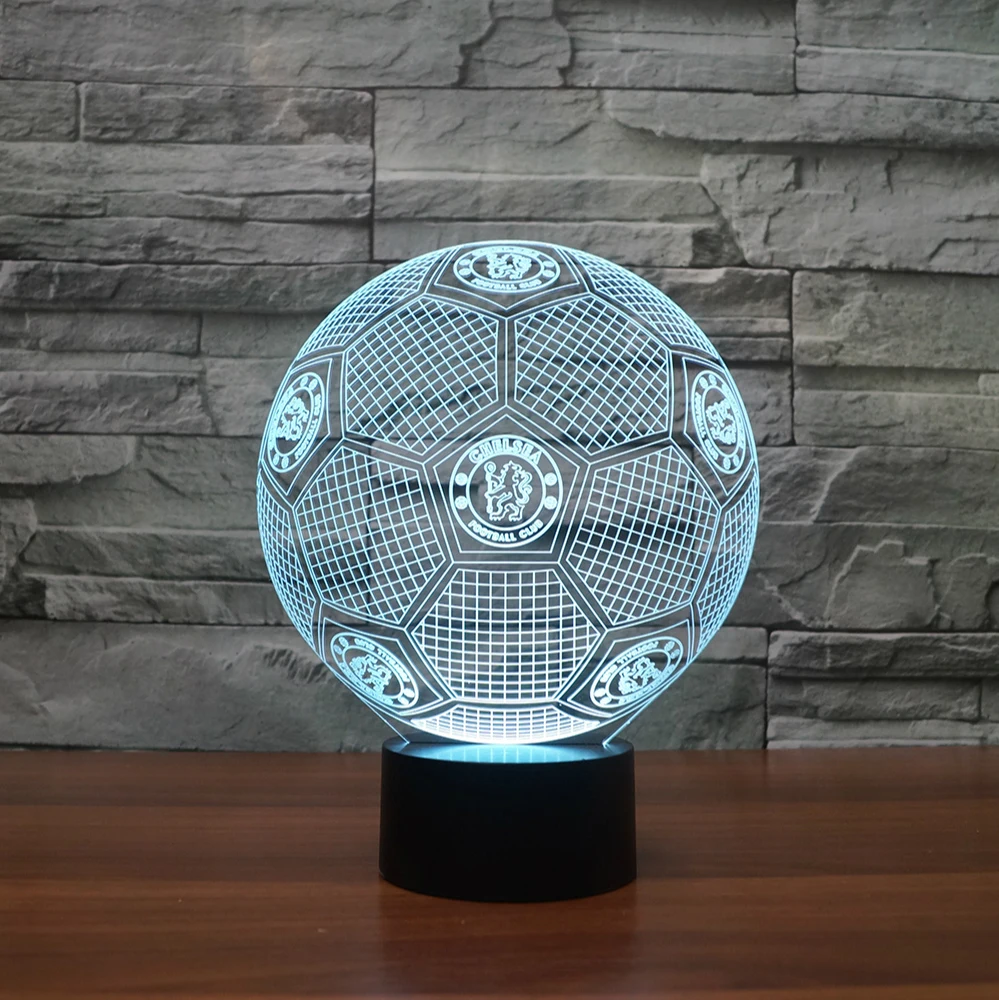 USB Novelty 3D Lights chelsea Football Club LED Touch Lamp Soccer fc Night Lights 3D Visual