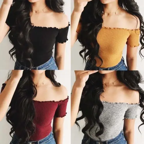 

Fashion Women Summer Casual Tank Top Vest Blouse Short Sleeve Crop Top Shirt Womens Ladies Solid Brief Shirts Blouses Tops