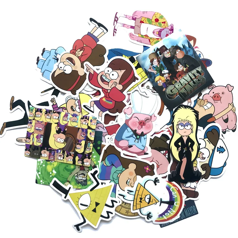 39pcs Gravity Falls Journal Sticker Bomb Wrap Laptop Decal 2018 New Gravity Falls Sticker Car Decal Motorcycle Bicycle guitar