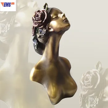 

European Style Retro Resin Craftwork Decoration Classical Beauty Head Portraits Sculpture Living Room Desktop Ornaments X1976