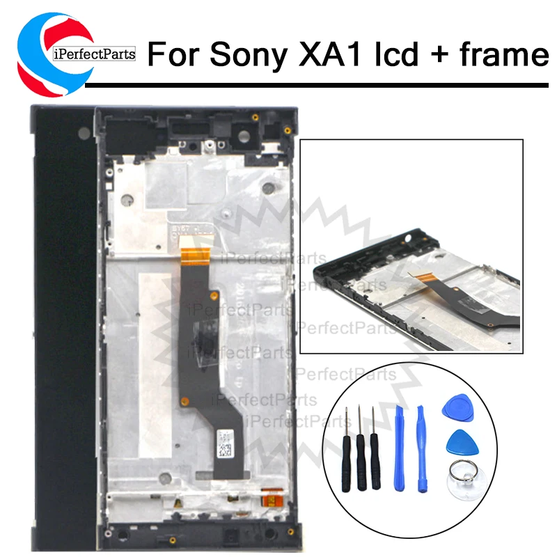 

For Sony Xperia XA1 LCD Display Touch Screen Digitizer G3116 G3121 G3112 Assembly With Frame Replacement For 5.0" SONY XA1 LCD