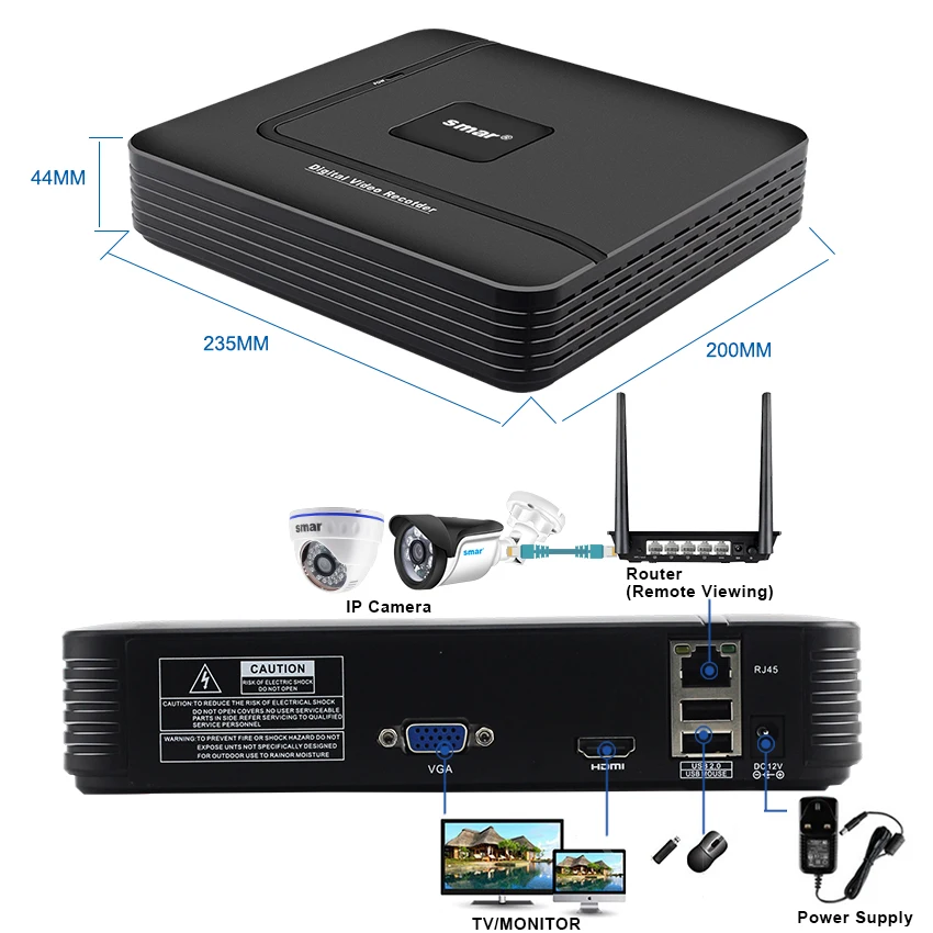  Smar 4CH NVR Kit CCTV Camera System 4PCS 1MP/1.3MP/2MP Indoor Dome IP Camera P2P Video Surveillance - 32947073235