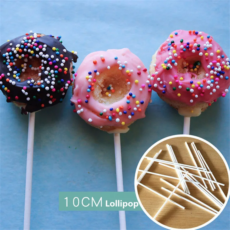 

100pcs/Set 10CM Solid Color Baking Tool Lollipop Stick Molds Chocolate Candy Bars Plastic Tubes Candle Sticks cakes Making Mould