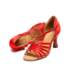 Sansha костюмы для бальных танцев танцевальная обувь атласная верх Латина Танго Сальса удобные 7,5 см Высота каблука BR31036S