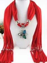 Tribal Floral Bead Solid Resin Crystal Rhinestone Necklaces Pendants Scarf Wrap Party Bridal Choker Necklace Women F079