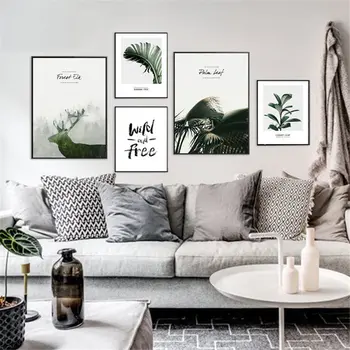 

Plant Letter Quote Home Decor Print Wall Art Nordic Canvas Painting Poster Green Fresh Office M Living Room Wall Picture