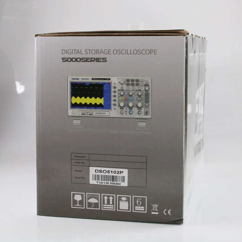Цифровой осциллограф Hantek DSO5102P 100 МГц 2 канала 1GS/s 7 дюймов TFT ЖК дисплей 800x480 длина