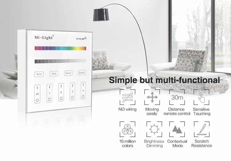 Mi светильник B3 4 зоны RGB/RGBW и яркость затемняя Смарт Панель удаленного Controllerfor СИД светильник лампы или