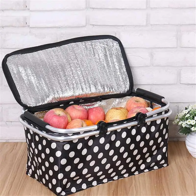 46x28x24cm 600D Oxford Cloth Folding Picnic Camping Insulated Cooler