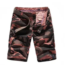 Новое поступление, летние мужские шорты-карго в стиле милитари, хлопковые удобные цветные камуфляжные мужские шорты без ремня 30-40