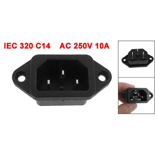 

BHTS IEC 320 C14 Male Plug 3 Pins PCB Panel Power Inlet Socket Connector