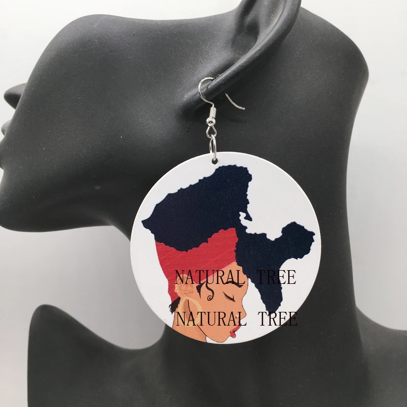 

Free Shipping!Guadeloupe Girl Wooden Earrings