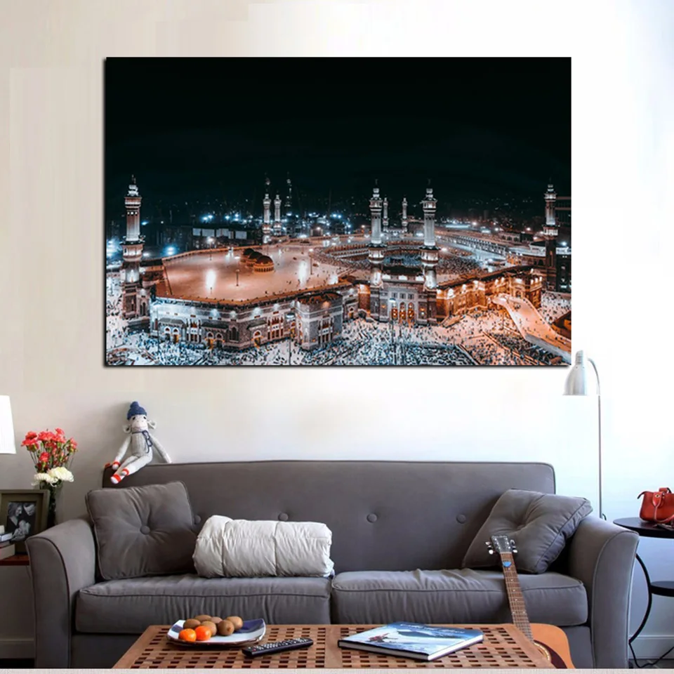 

Modular Vintage Art Canvas Poster Islam Building Home Decor Print Painting 1 Panel Muslim Wall Tableau Picture For Living Room