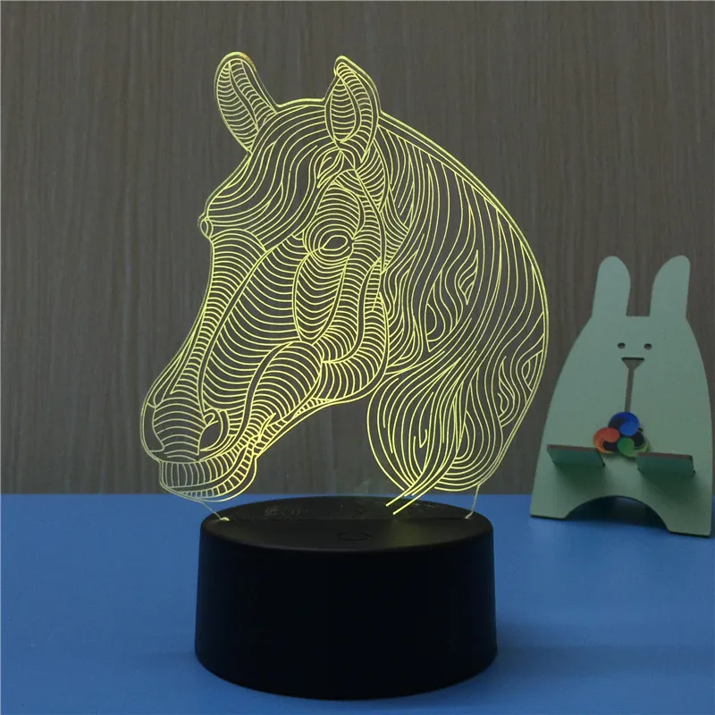 Hot Sale Led Light Usb 3D Horse's Head Lamp | Лампы и освещение