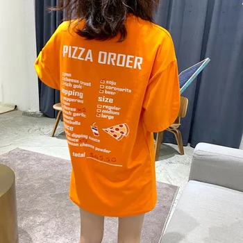 

19 new Korean version of maternity dress short-sleeved t-shirt letters loose long-length t-shirt skirt pregnant women bottoming