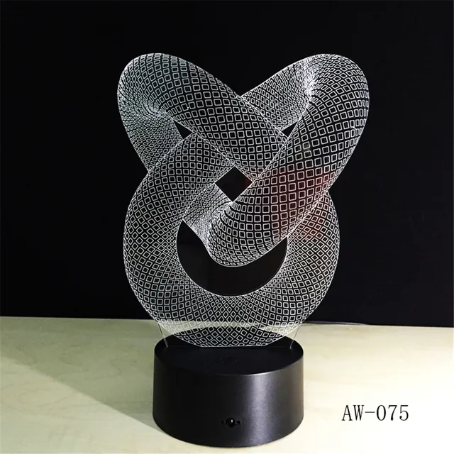 Love Knot Abstract 3D LED lamp 7 Colors Change Touch and Remote Control for Home Office - Touch and Remote Control for Home Office Decor, 3D LED Table Night Lamp. | RadiantHomeLighting