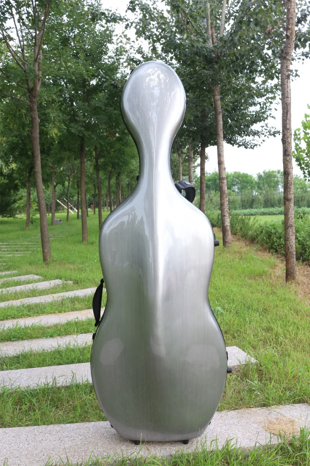 

Silver Grey 4/4 Cello case Composite light strong Hard Case 4/4 yinfente Brand can put two cello bows