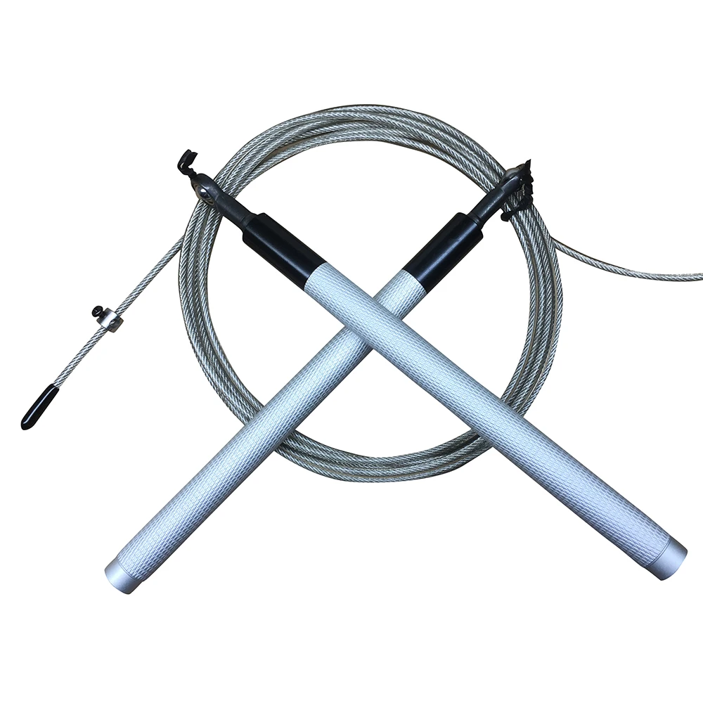 Matt Silver Crossfit Adjustable Jumping Rope Training Aluminum Skipping Rope Fitness Speed Skip Training Boxing MMA With Bag Matt Silver Crossfit Adjustable Jumping Rope Training Aluminum Skipping Rope Fitness Speed Skip Training Boxing MMA With Bag