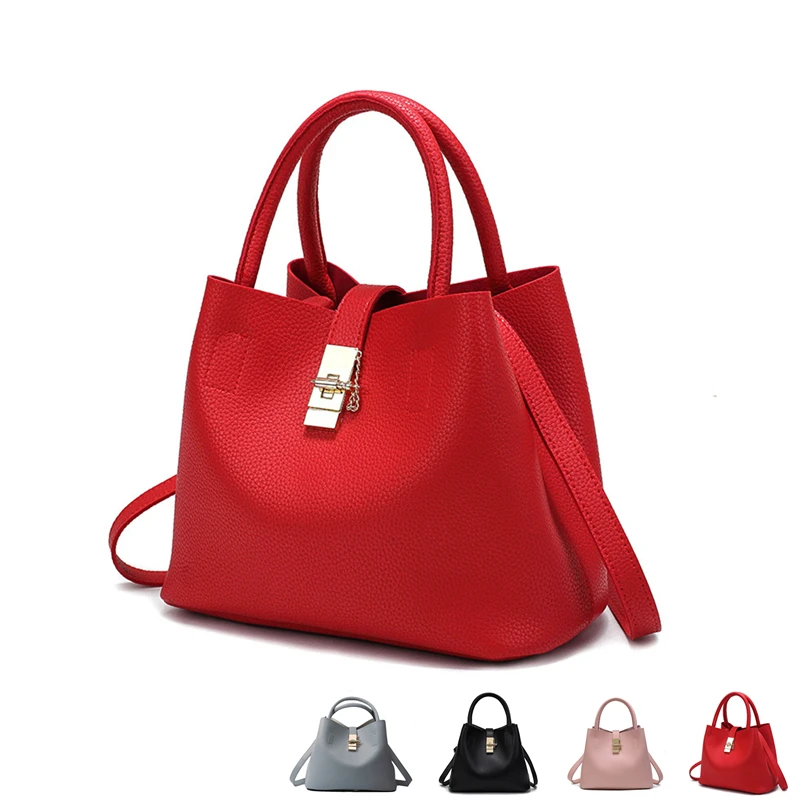 

2018 New Fashion Candy Women Bags Mobile Messenger Ladies Handbag 4 Colors PU Leather High Quality Luxury Shoulder Bucket Bag