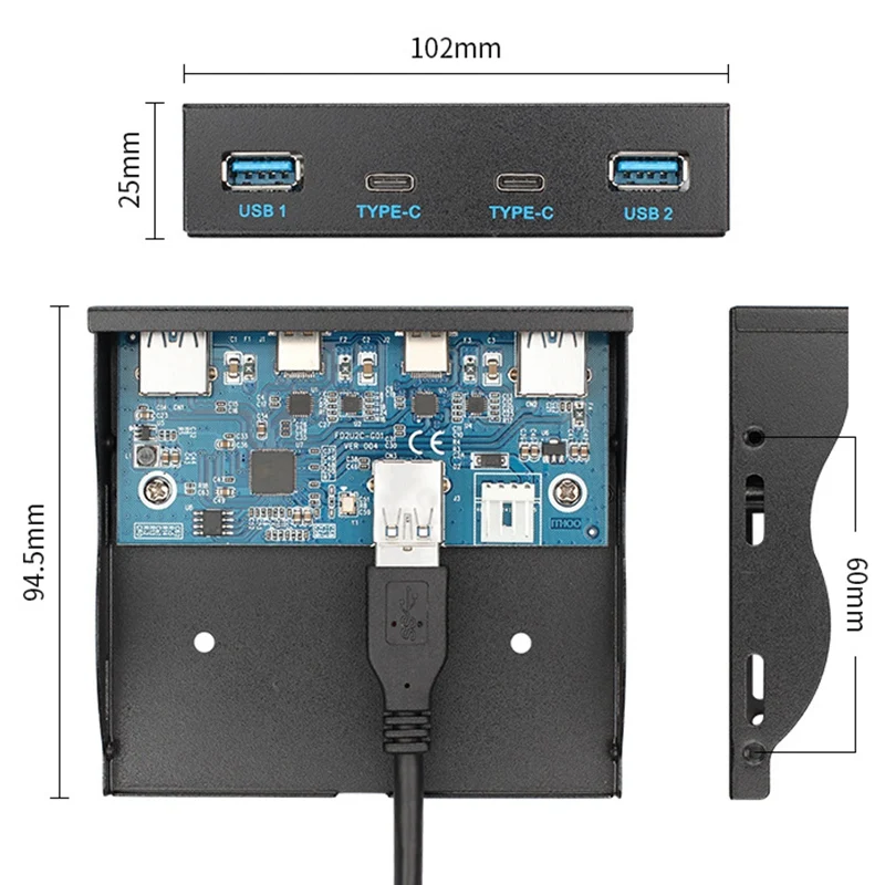 AEROFARA 2 USB 3.0 + 2 نوع-C ميناء موسع لوحة القياسية 3.5 \ AEROFARA 2 USB 3.0 + 2 نوع-C ميناء موسع لوحة القياسية 3.5 \