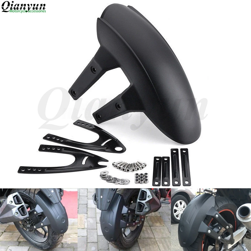 

Universal Black Plastic Motorcycle Rear Wheel for fender Splash Guard Rear Wheel Cover Splash Guard Mudguard w/Bracket