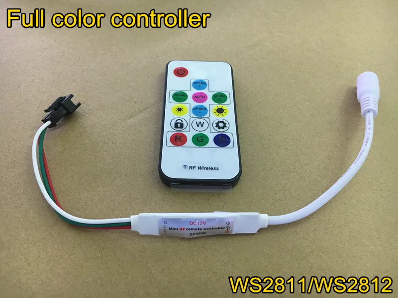 

Mini RF wireless full-color controller 5V 12V WS2811/WS2812 led strip RGB controller