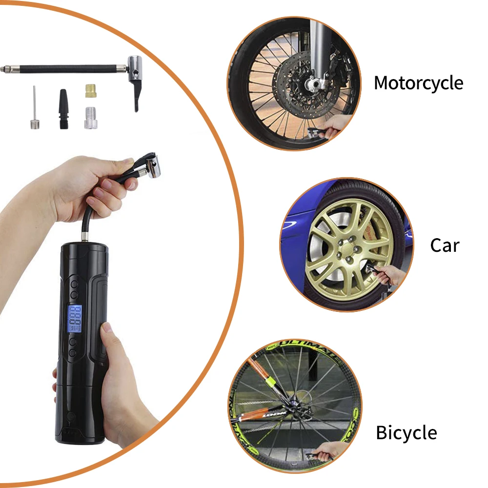Comprar Mini compresor de aire fino 12V 150 PSI Inflador de neumáticos para motor de coche bicicleta bomba de neumáticos con medidor de neumáticos banco de potencia de luz LED