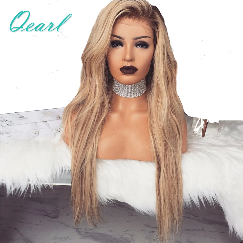 

Champagne Gold Ombre Color Loose Wave Lace Front Human Hair Wigs 150%/180% Remy Hair Pre Plucked 13*4 Front Lace Wig Qearl Hair
