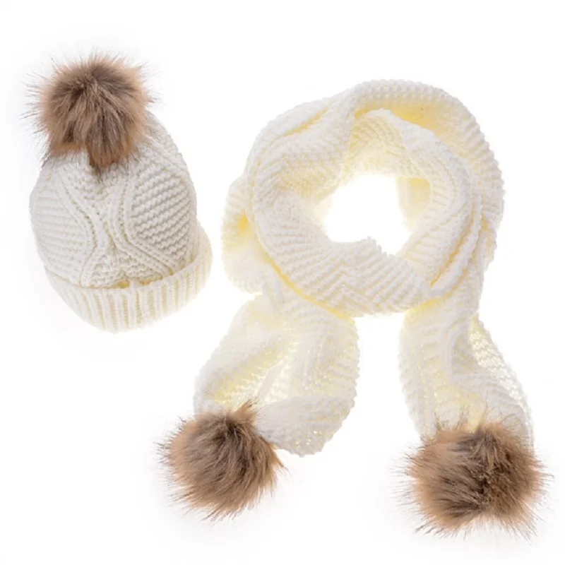 2018 г. модная женская вязаная шапка глушитель комплект зимние теплые жаккардового переплетения скрученный шарф шапка подарок на день