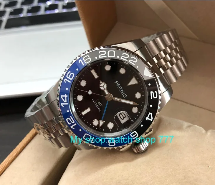 40 Mm Parnis Sapphire Crystal GMT Automatic Mesin Gerakan Bercahaya Jam  Tangan Pria Biru \u0026 Hitam Ceramic Bezel Pa62 p8|Jam Tangan mekanik| -  AliExpress