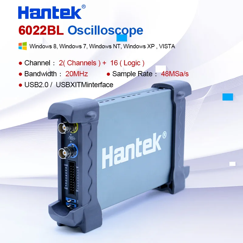 USB осциллограф Hantek 6022BL 2 канала пропускная способность 20 МГц частота