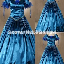 Новейшая модель; Винтаж синий готический, викторианской эпохи платье короткий рукав гражданского уха Мария Антуанетта Бальные платья в викторианском стиле для продажи