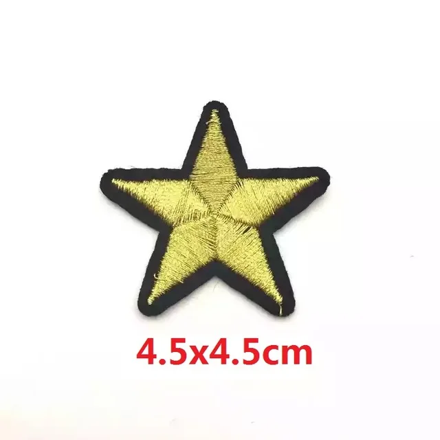Gold Star Patches for Clothes T shirt Iron on Patch DIY Apparel