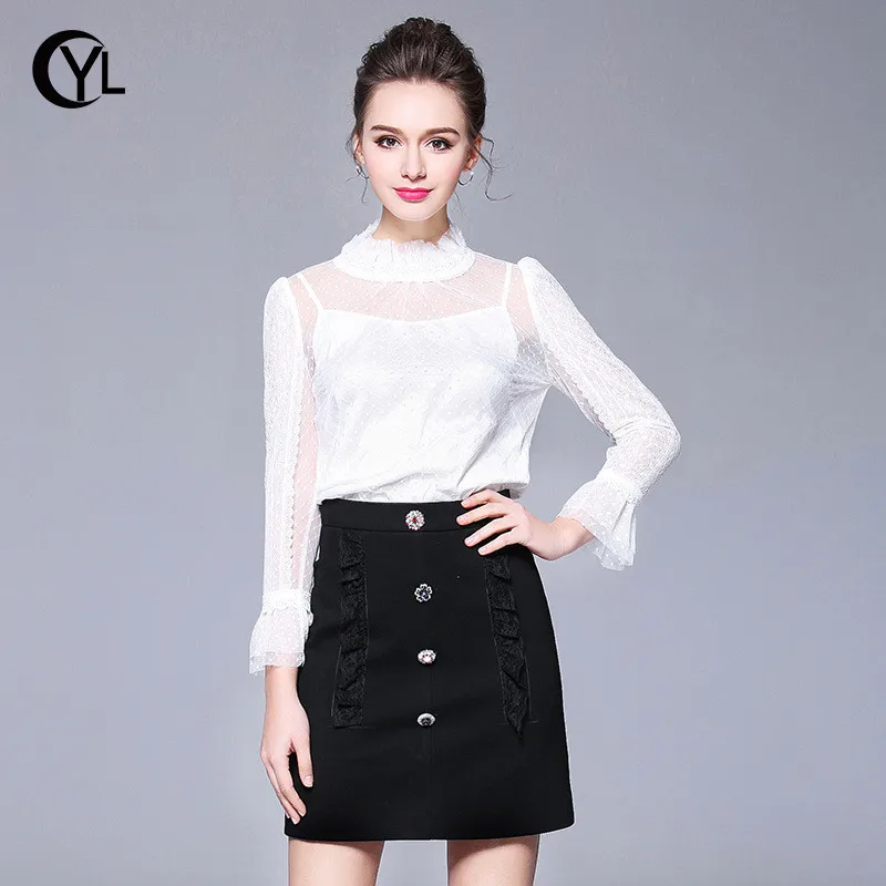 OUYALIN L XXXL 4XL 5XL Плюс Размер Женская блузка Топы 2018 Весна Офисная | Отзывы и видеообзор